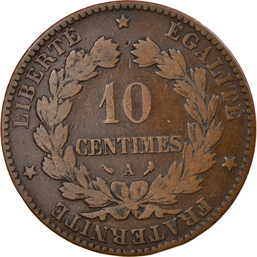 Moneta, Francia, Cérès, 10 Centimes, 1897, Paris, BB, Bronzo, KM:815.1