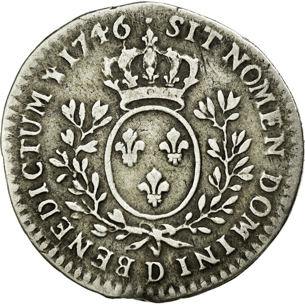 Coin, France, Louis XV, 1/10 Écu au bandeau, 12 Sols, 1/10 ECU, 1746, Lyon