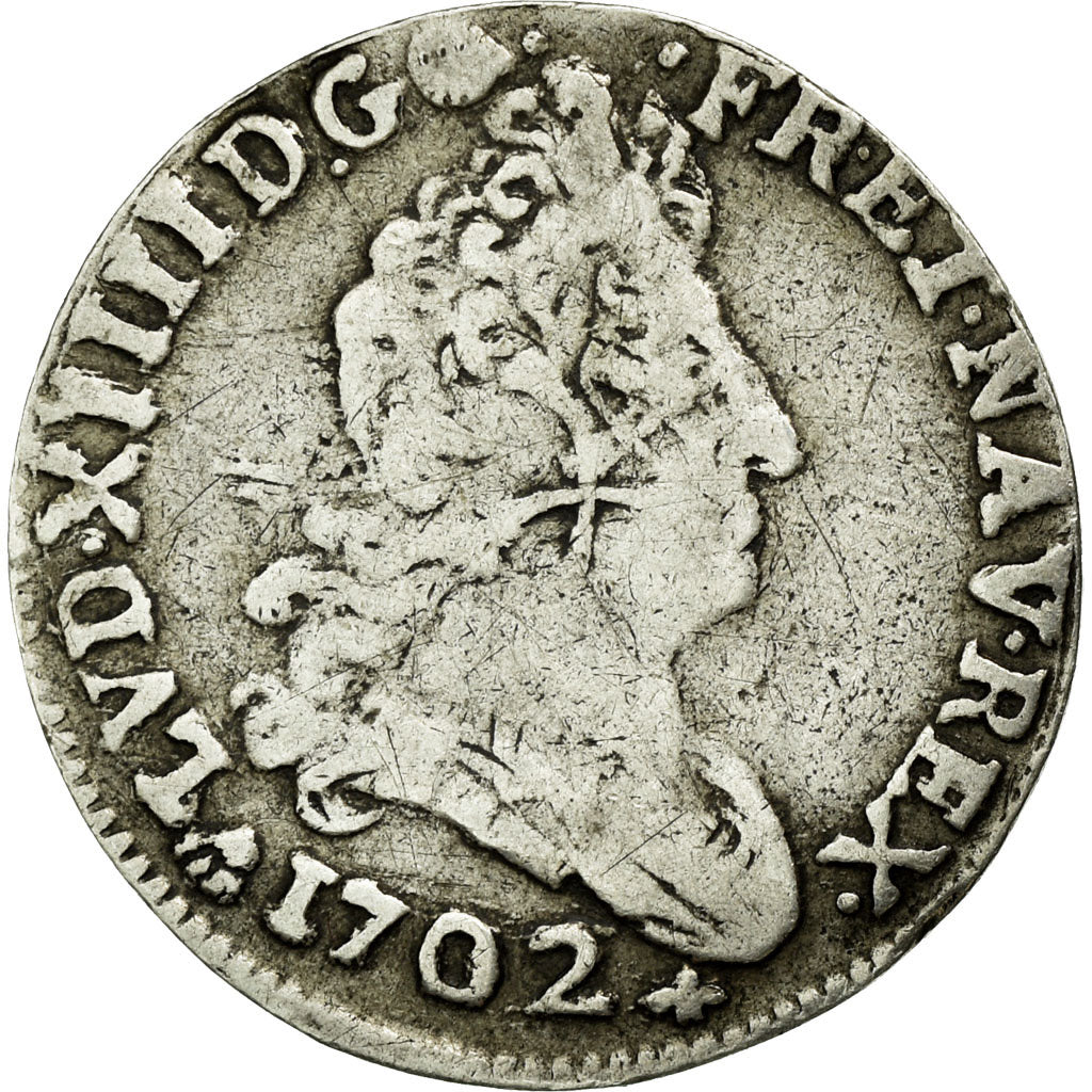 Coin, France, Louis XIV, 5 Sols aux insignes, 5 Sols, 1/16 ECU, 1702, Nantes