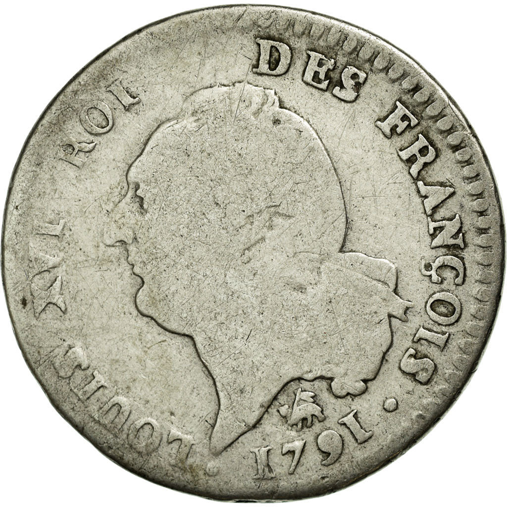 Munten, Frankrijk, 15 sols françois, 15 Sols, 1/8 ECU, 1791, Rouen, ZG+