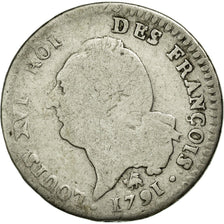 Coin, France, 15 sols françois, 15 Sols, 1/8 ECU, 1791, Rouen, F(12-15)