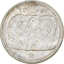 Coin, Belgium, 100 Francs, 100 Frank, 1951, AU(50-53), Silver, KM:139.1