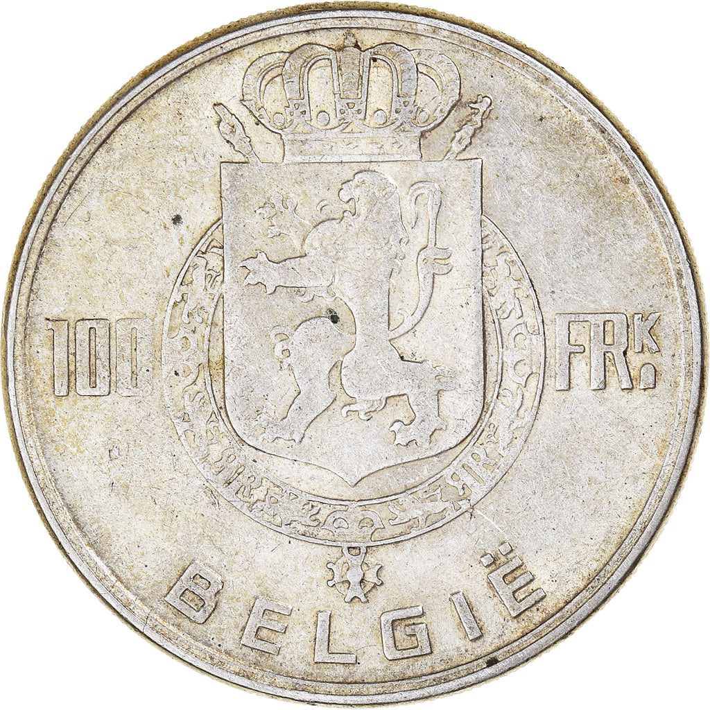Coin, Belgium, 100 Francs, 100 Frank, 1951, AU(50-53), Silver, KM:139.1