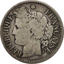 Moneta, Francia, Cérès, 2 Francs, 1871, Bordeaux, MB+, Argento, KM:816.2