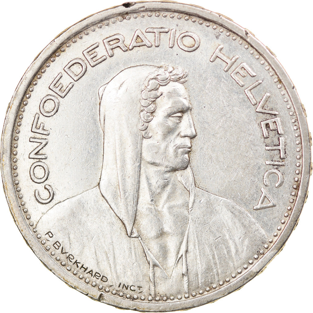 Coin, Switzerland, 5 Francs, 1954, Bern, EF(40-45), Silver, KM:40