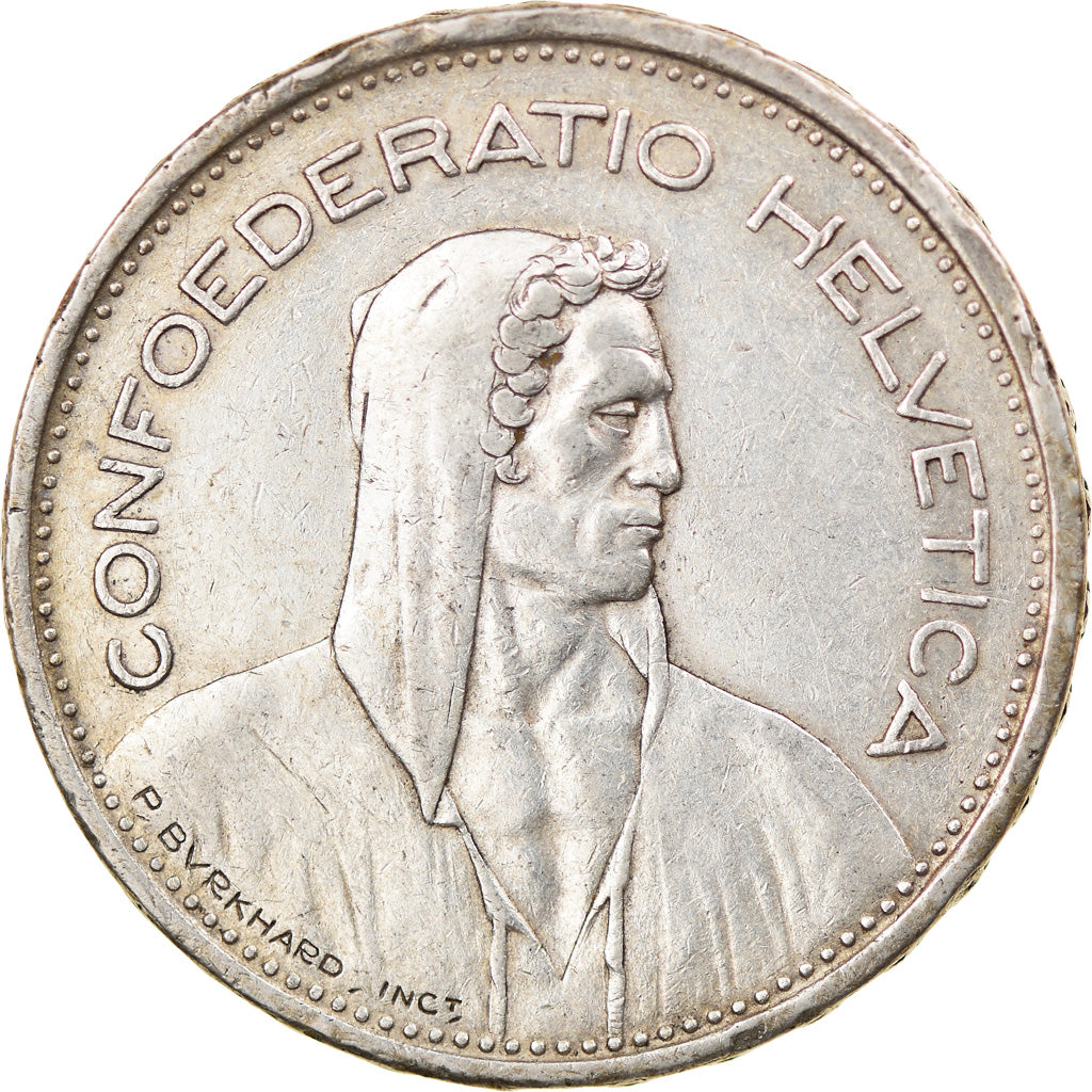 Coin, Switzerland, 5 Francs, 1939, Bern, EF(40-45), Silver, KM:40