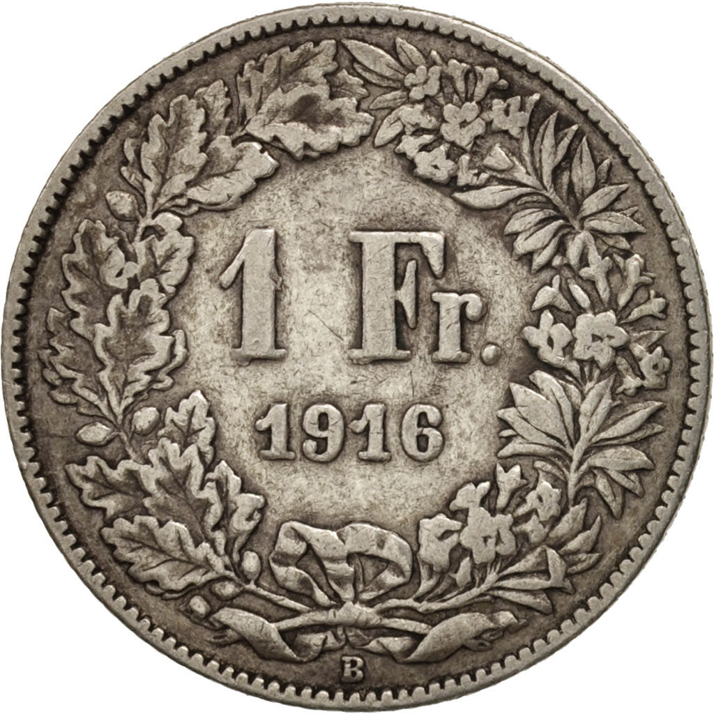 Coin, Switzerland, Franc, 1916, Bern, EF(40-45), Silver, KM:24