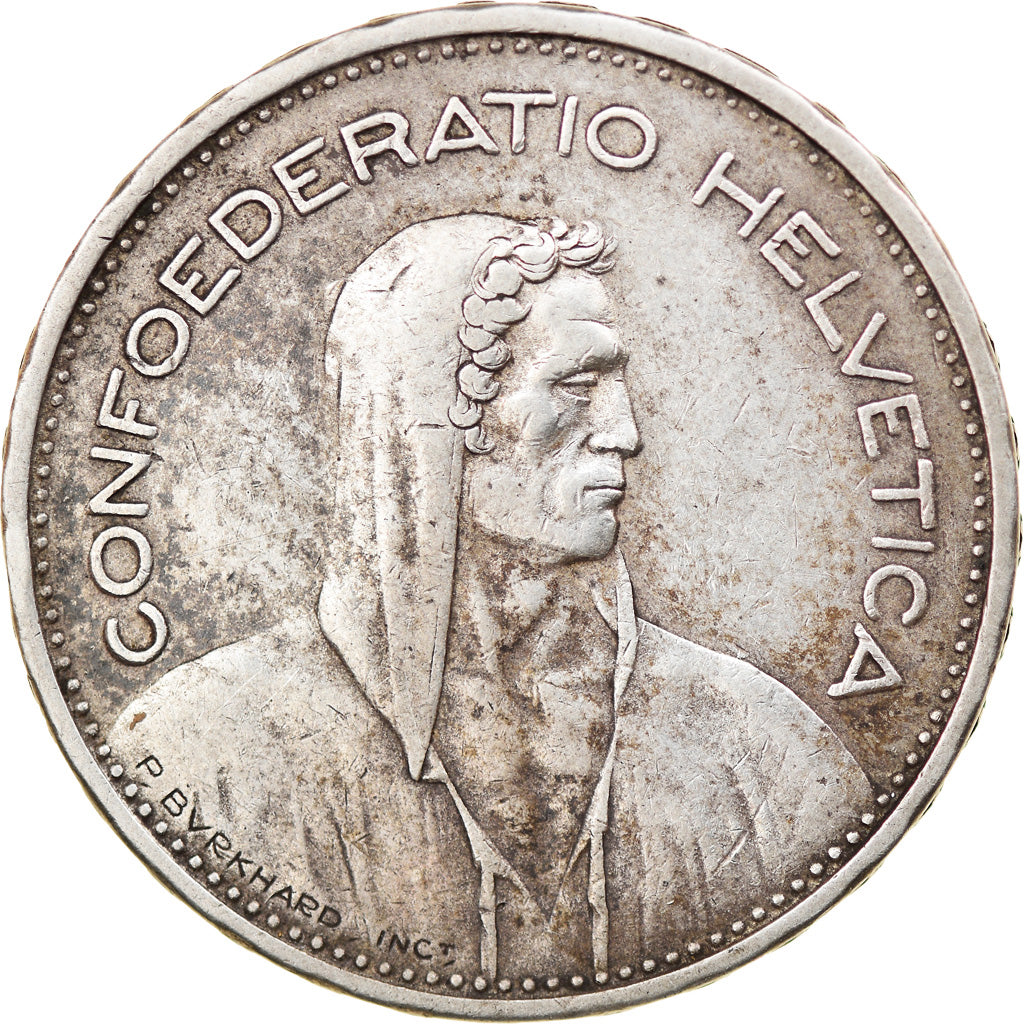 Coin, Switzerland, 5 Francs, 1933, Bern, EF(40-45), Silver, KM:40