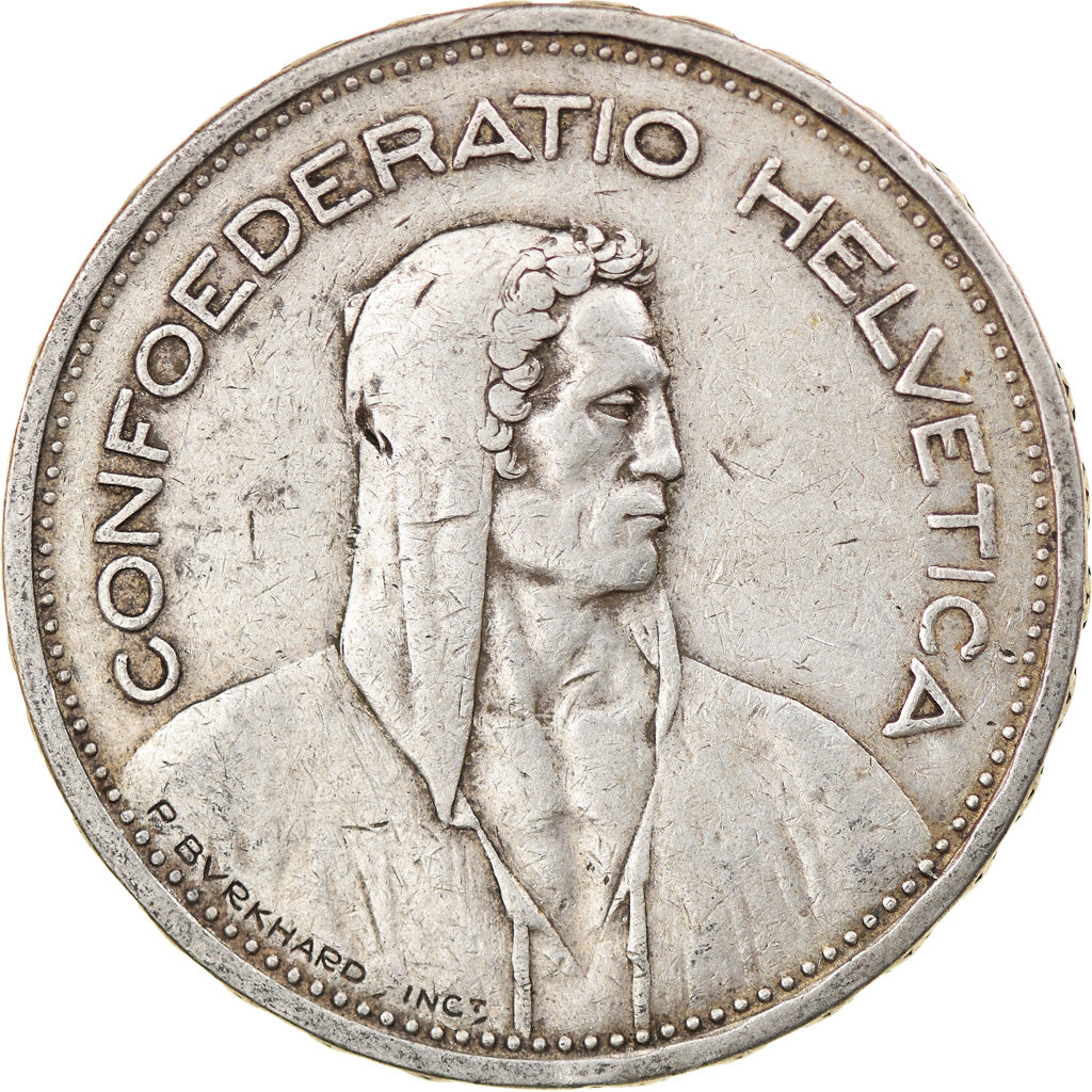 Coin, Switzerland, 5 Francs, 1933, Bern, VF(30-35), Silver, KM:40