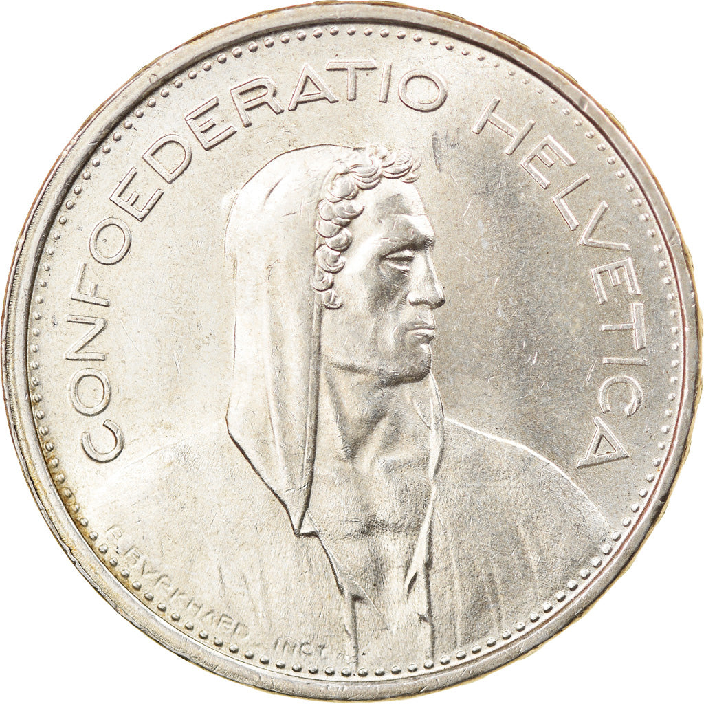 Coin, Switzerland, 5 Francs, 1967, Bern, AU(55-58), Silver, KM:40