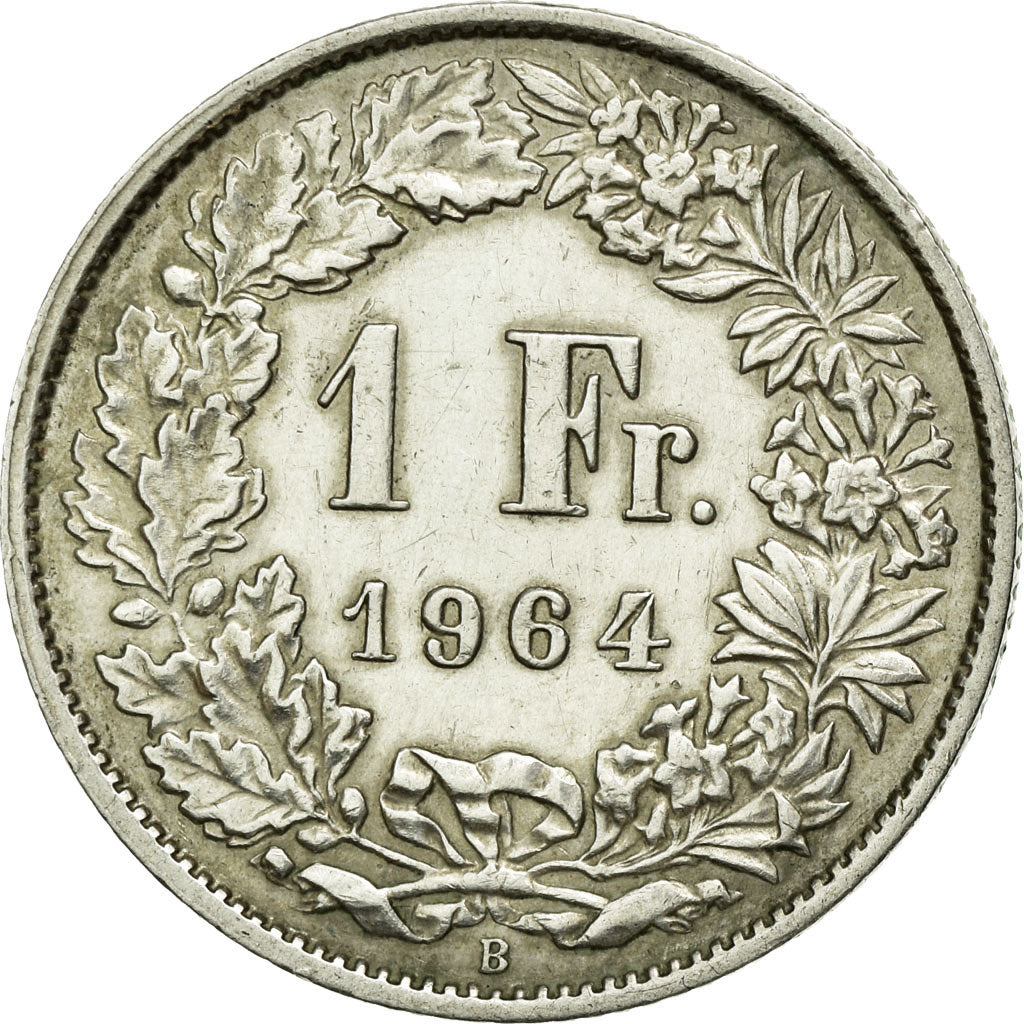 Coin, Switzerland, Franc, 1964, Bern, AU(55-58), Silver, KM:24