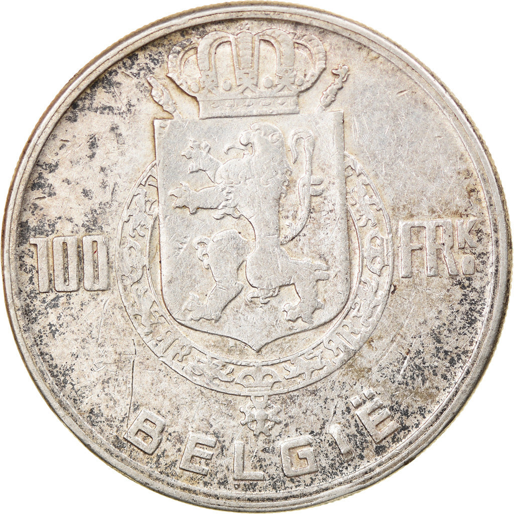 Coin, Belgium, 100 Francs, 100 Frank, 1949, EF(40-45), Silver, KM:139.1