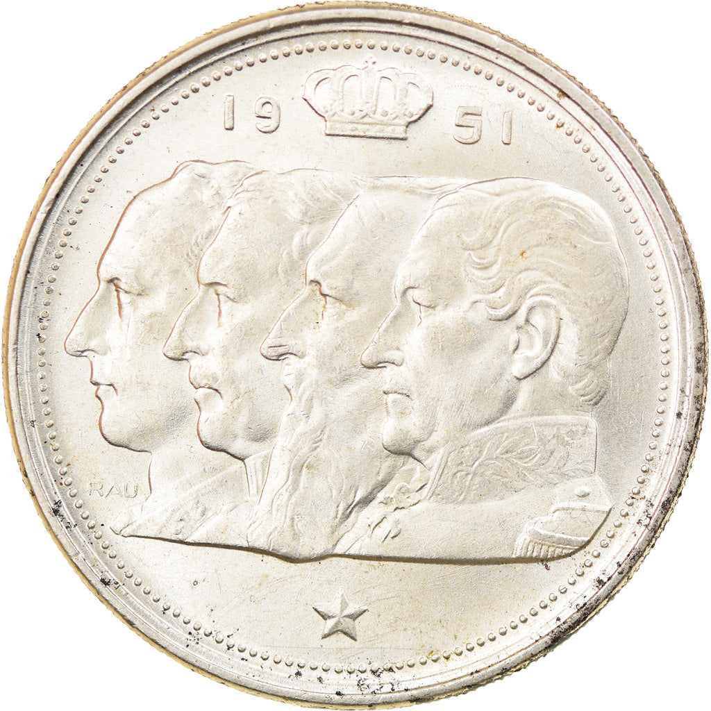 Coin, Belgium, 100 Francs, 100 Frank, 1951, AU(55-58), Silver, KM:139.1