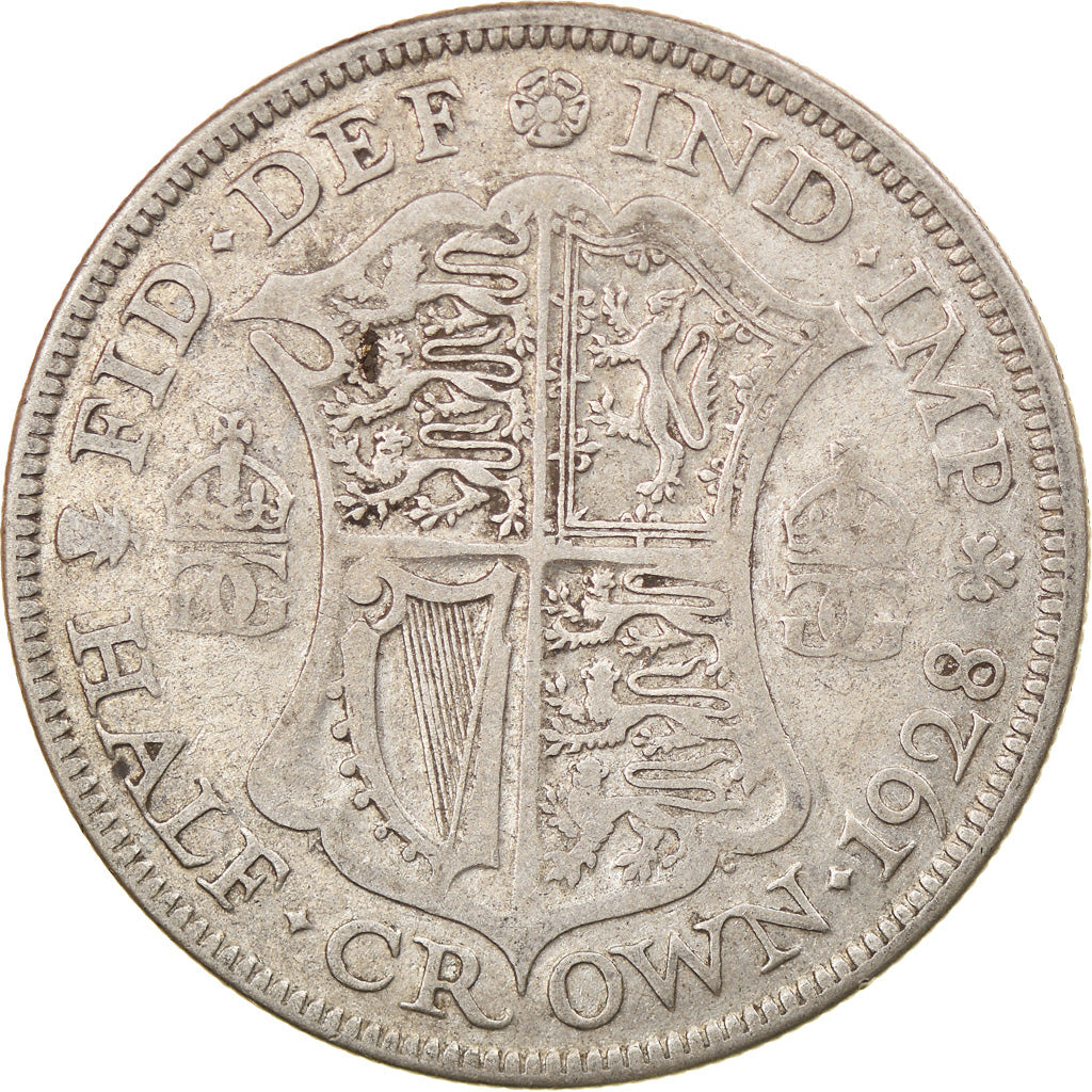 Coin, Great Britain, George V, 1/2 Crown, 1928, EF(40-45), Silver, KM:835