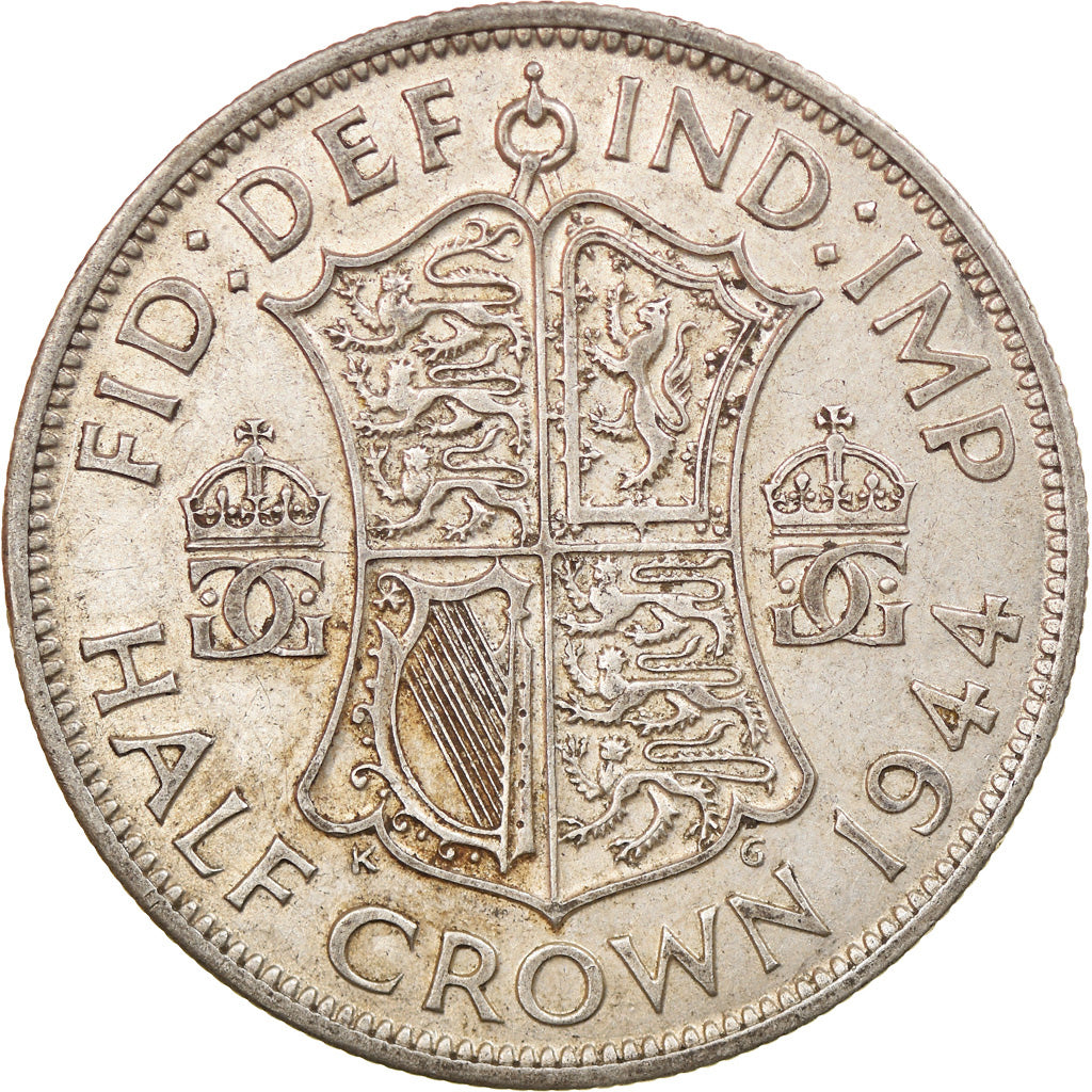 Coin, Great Britain, George VI, 1/2 Crown, 1944, EF(40-45), Silver, KM:856