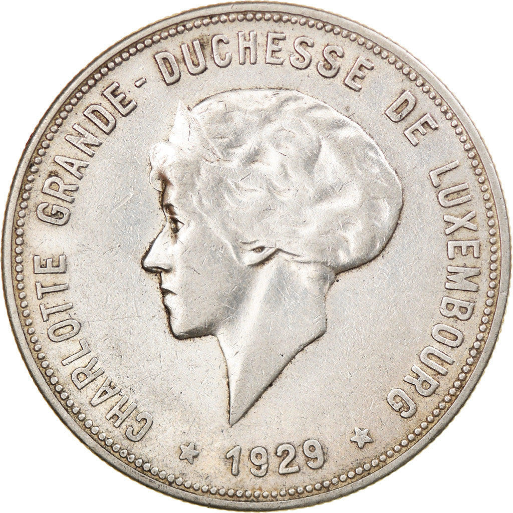 Coin, Luxembourg, Charlotte, 10 Francs, 1929, AU(50-53), Silver, KM:39