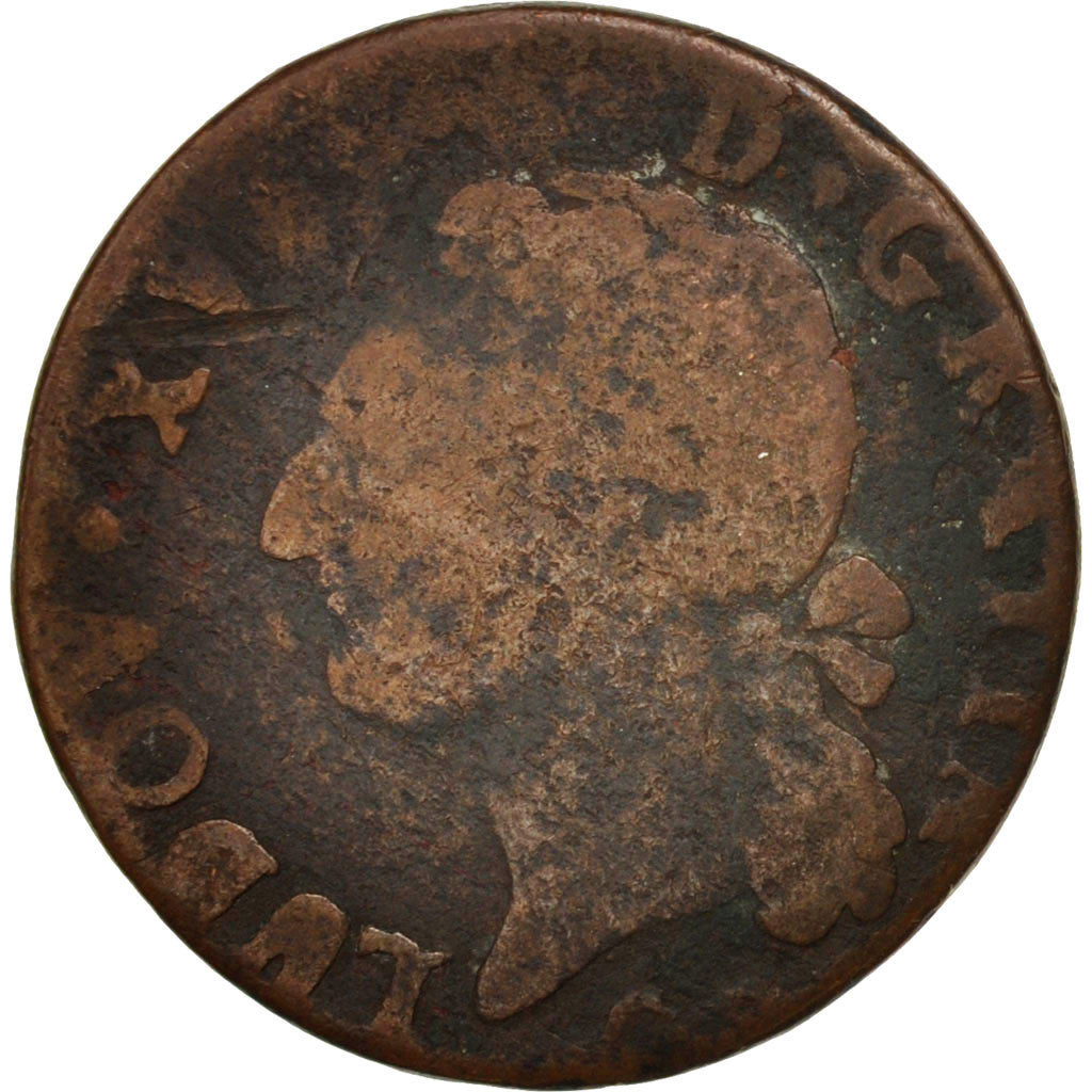 France, Louis XVI, 1/2 Sol ou 1/2 sou, 1779, Aix, B+, Cuivre, KM:586.16, Gad 349