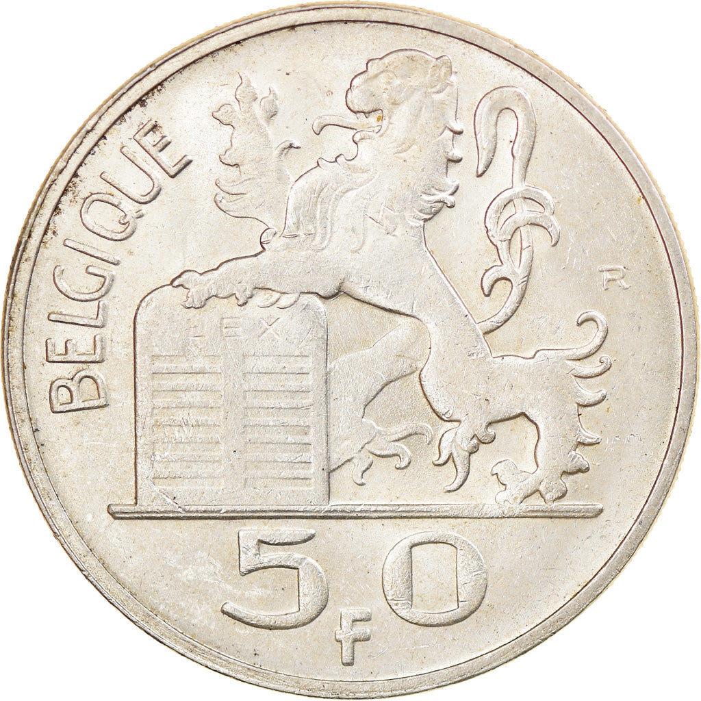 Coin, Belgium, 50 Francs, 50 Frank, 1948, AU(50-53), Silver, KM:136.1