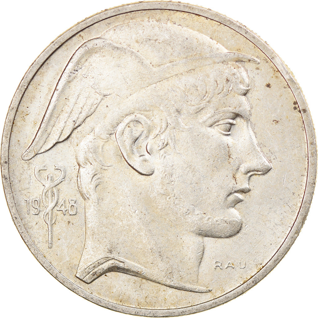 Coin, Belgium, 50 Francs, 50 Frank, 1948, EF(40-45), Silver, KM:136.1