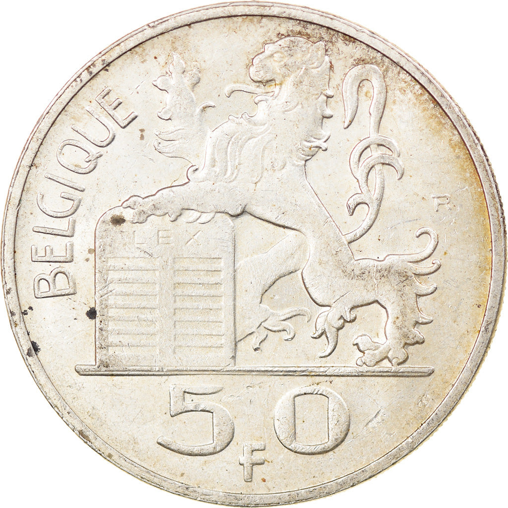Coin, Belgium, 50 Francs, 50 Frank, 1948, EF(40-45), Silver, KM:136.1