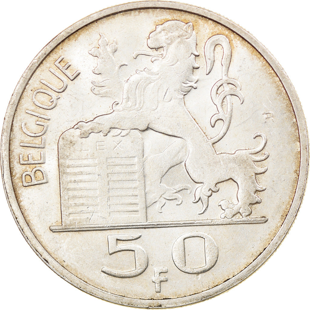 Coin, Belgium, 50 Francs, 50 Frank, 1948, EF(40-45), Silver, KM:136.1