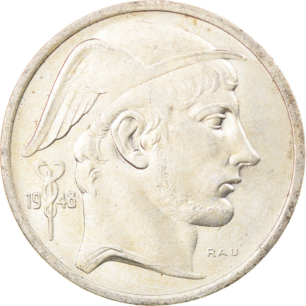 Coin, Belgium, 50 Francs, 50 Frank, 1948, AU(55-58), Silver, KM:137
