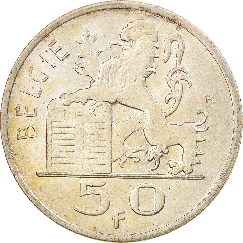 Coin, Belgium, 50 Francs, 50 Frank, 1948, AU(55-58), Silver, KM:137