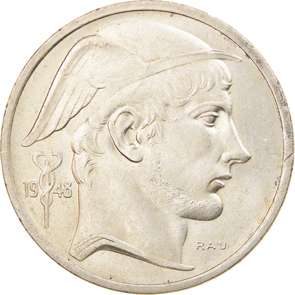Coin, Belgium, 50 Francs, 50 Frank, 1948, AU(55-58), Silver, KM:137