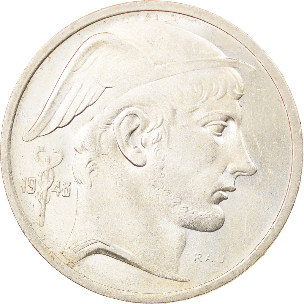 Coin, Belgium, 50 Francs, 50 Frank, 1948, AU(50-53), Silver, KM:137