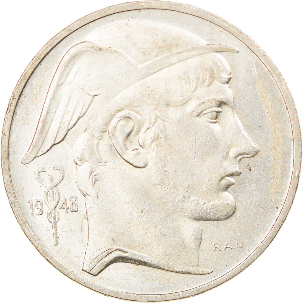 Moneda, Bélgica, 50 Francs, 50 Frank, 1948, MBC+, Plata, KM:137