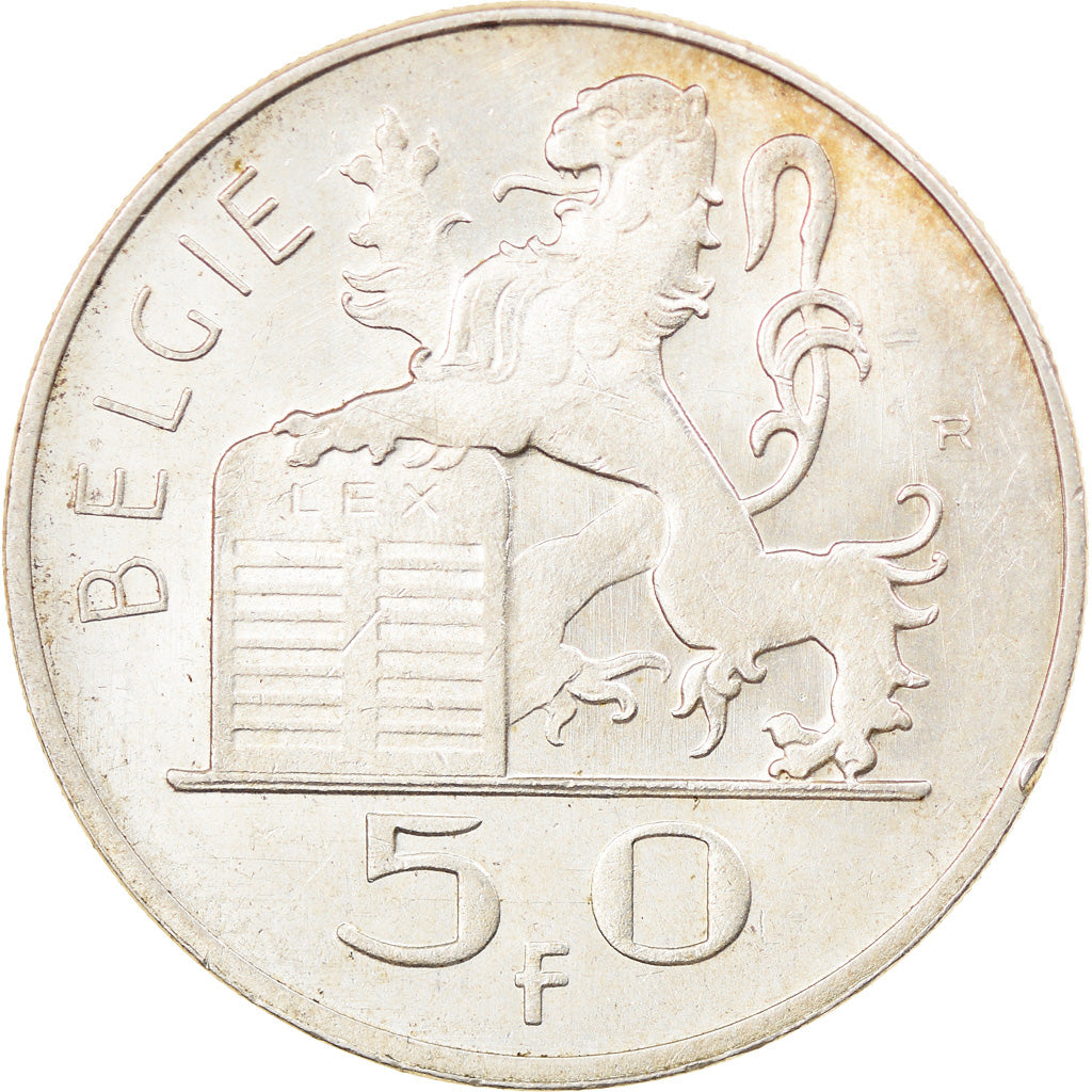 Moneda, Bélgica, 50 Francs, 50 Frank, 1948, MBC+, Plata, KM:137