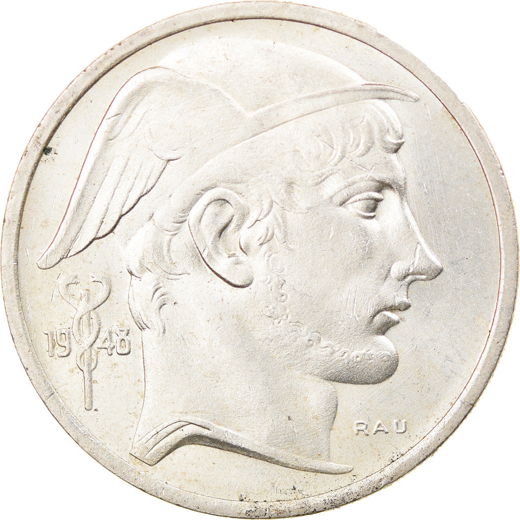 Coin, Belgium, 50 Francs, 50 Frank, 1948, AU(50-53), Silver, KM:137