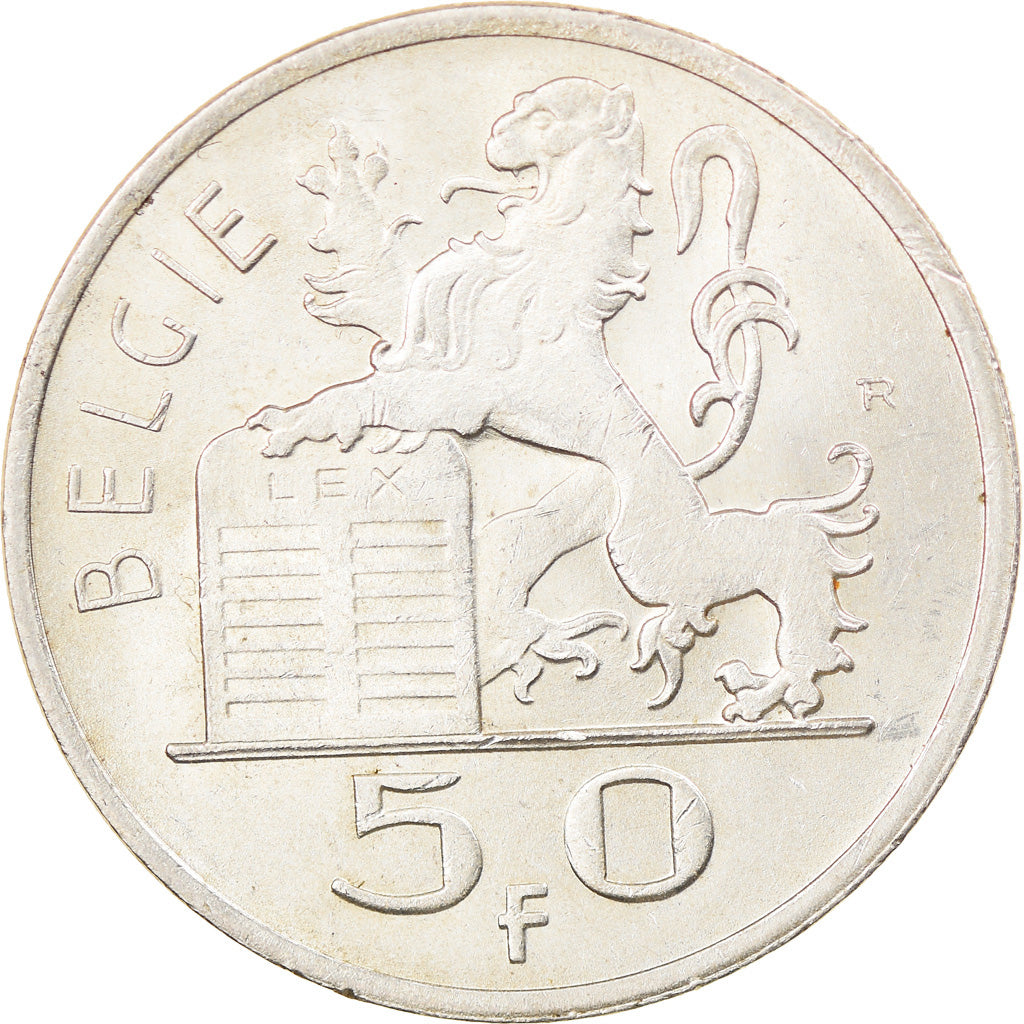 Coin, Belgium, 50 Francs, 50 Frank, 1948, AU(50-53), Silver, KM:137