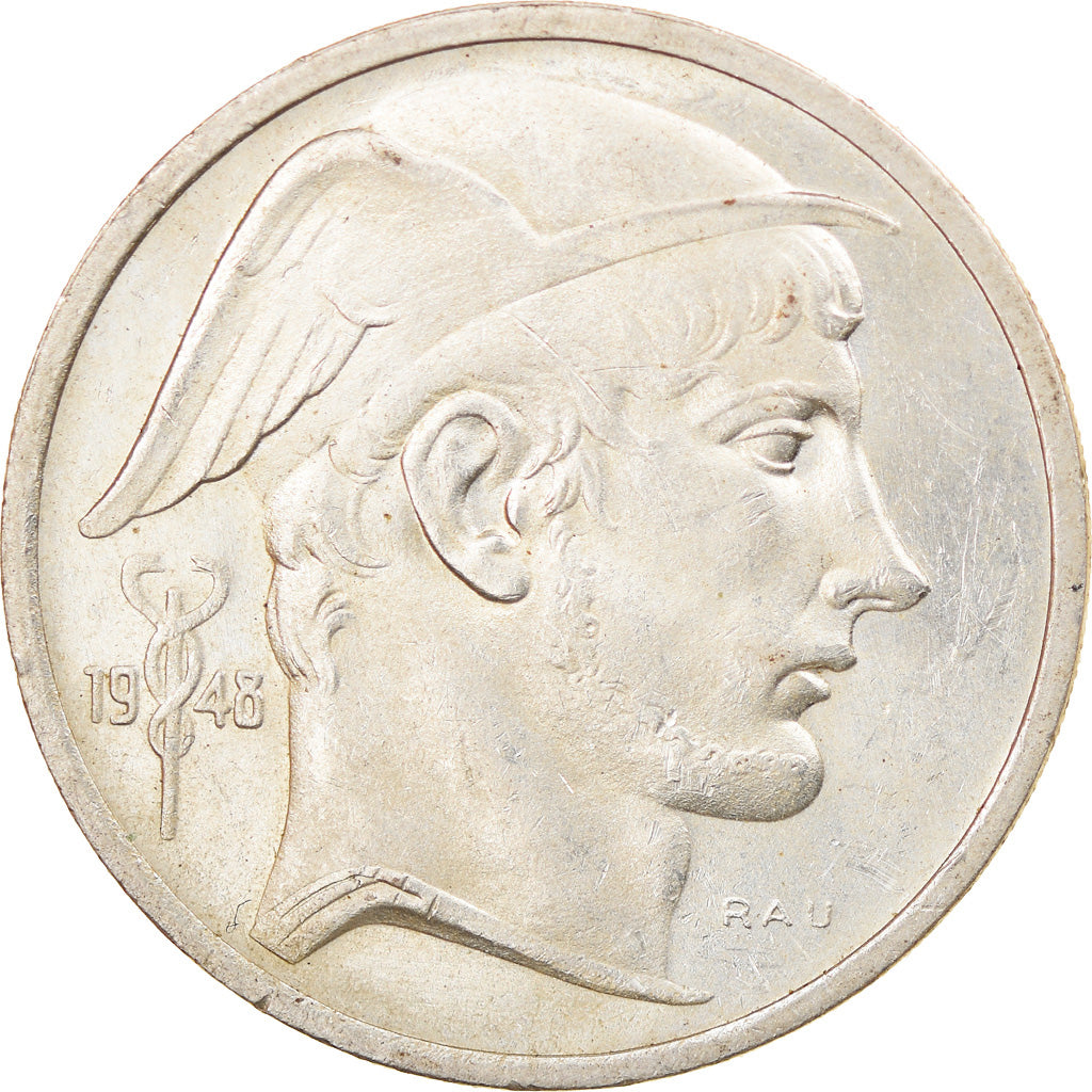 Coin, Belgium, 50 Francs, 50 Frank, 1948, EF(40-45), Silver, KM:137
