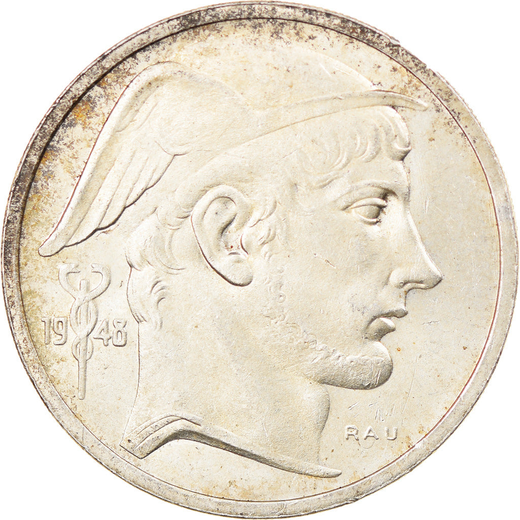 Coin, Belgium, 50 Francs, 50 Frank, 1948, EF(40-45), Silver, KM:137