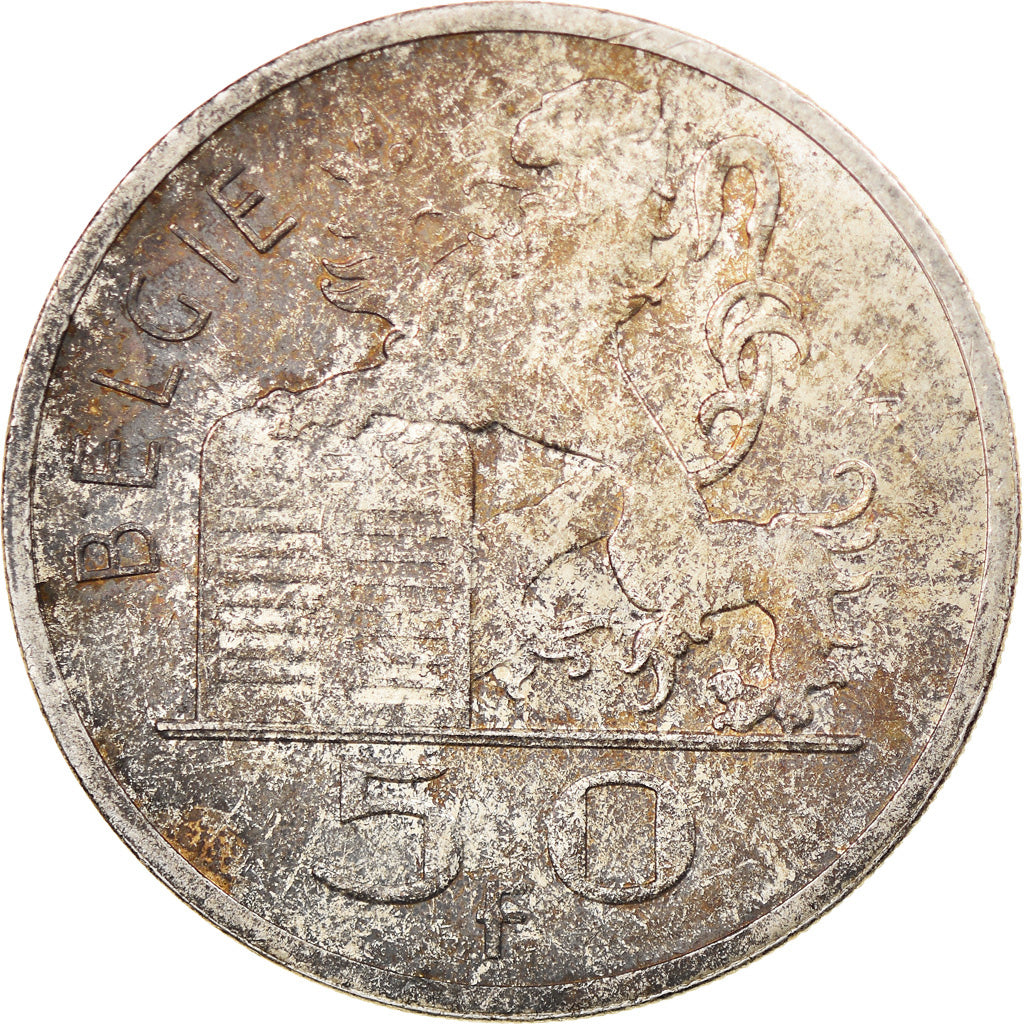 Coin, Belgium, 50 Francs, 50 Frank, 1948, EF(40-45), Silver, KM:137