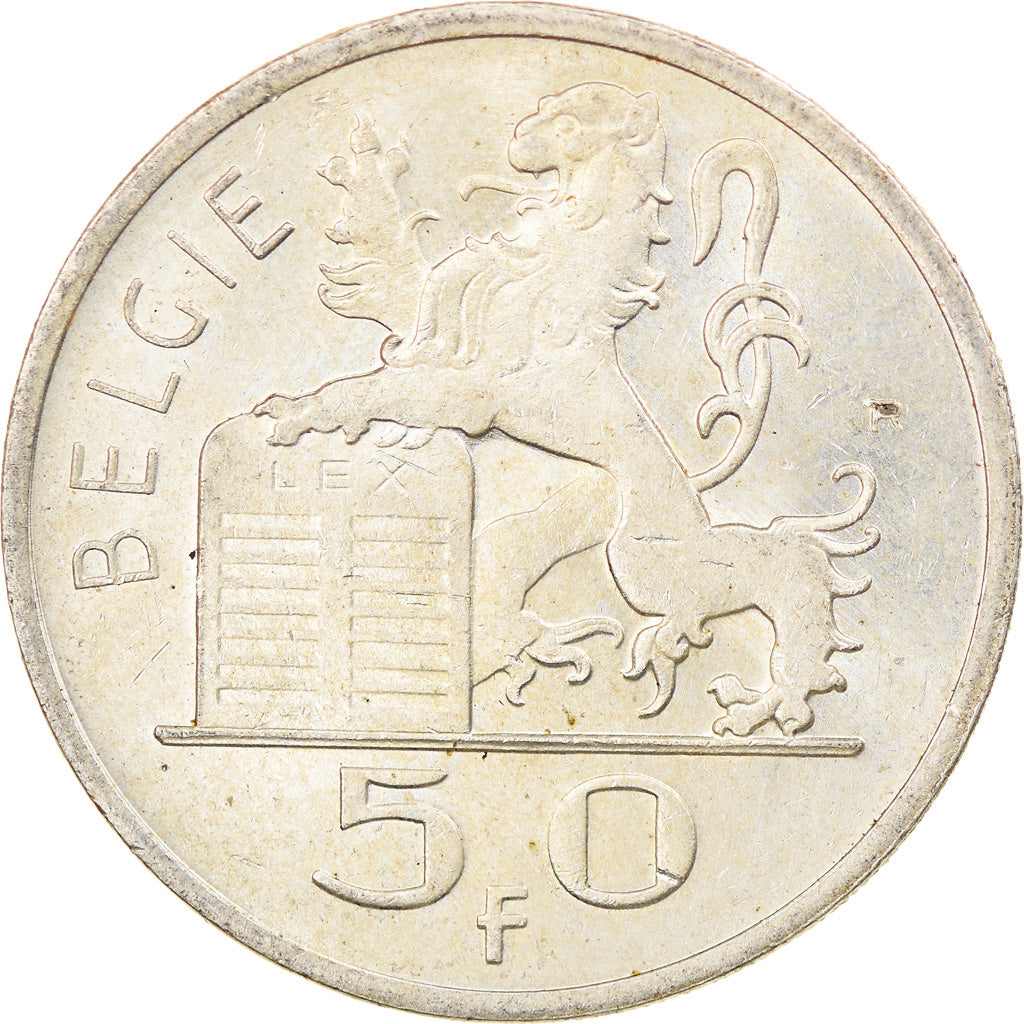 Coin, Belgium, 50 Francs, 50 Frank, 1948, EF(40-45), Silver, KM:137
