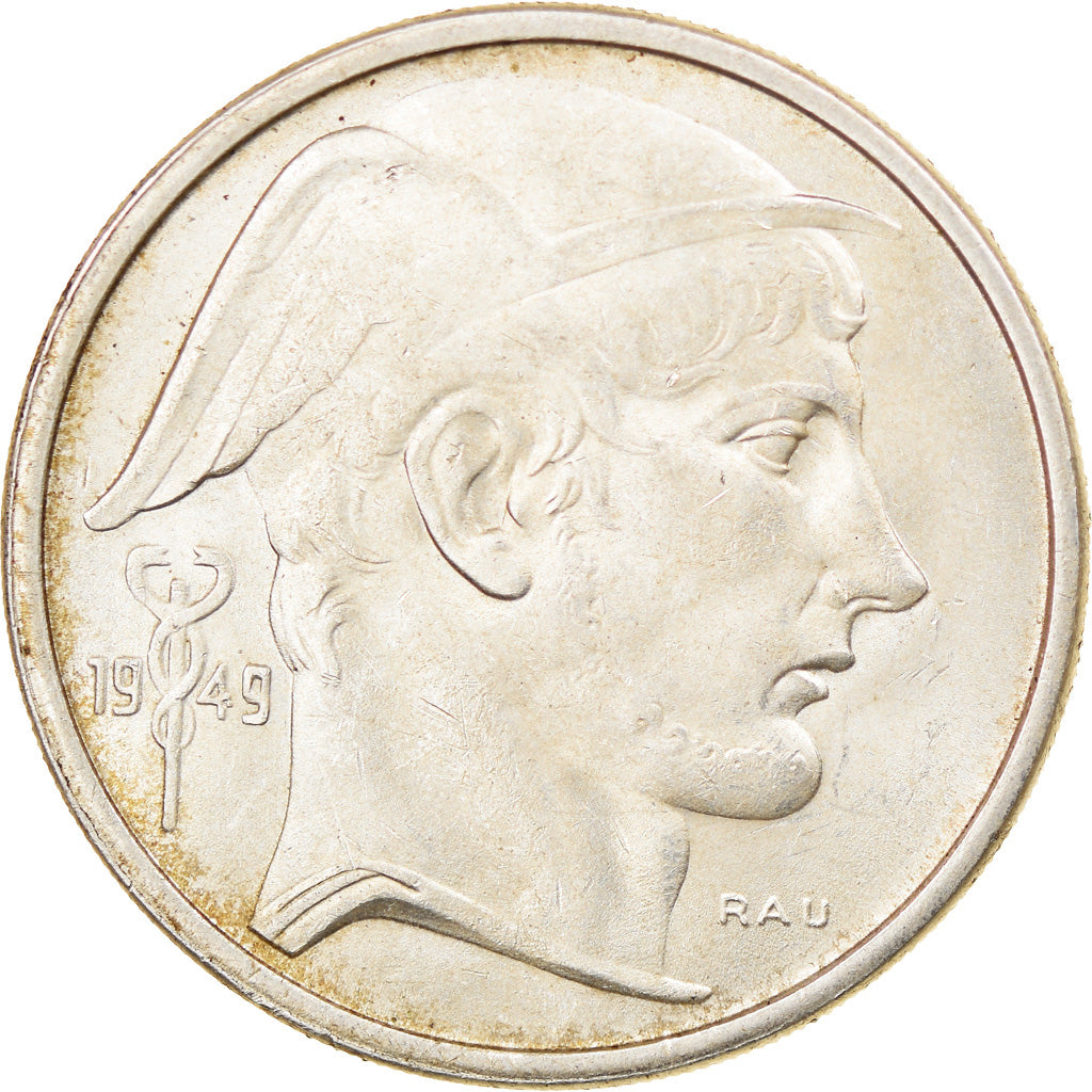 Munten, België, 50 Francs, 50 Frank, 1949, ZF, Zilver, KM:136.1