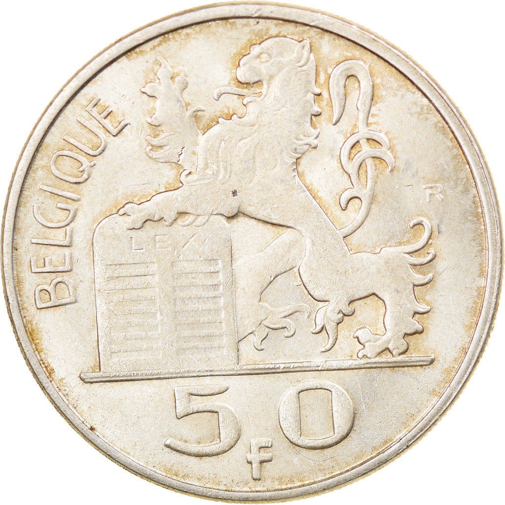 Munten, België, 50 Francs, 50 Frank, 1949, ZF, Zilver, KM:136.1