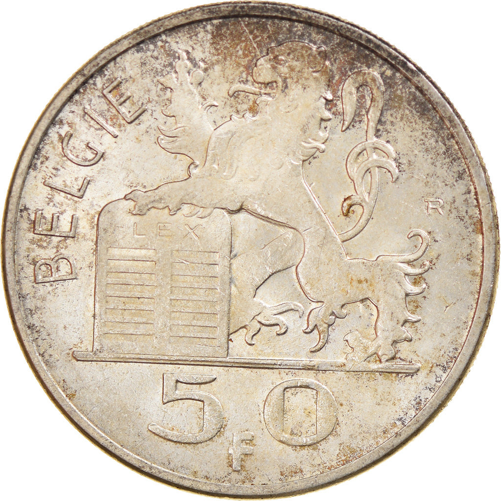 Coin, Belgium, 50 Francs, 50 Frank, 1950, EF(40-45), Silver, KM:137