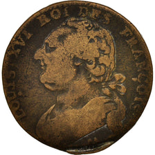 France, 12 deniers françois, 1791, Metz, VF(20-25), Bronze, KM:600.2