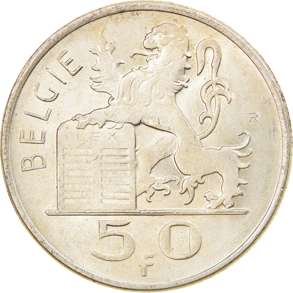 Coin, Belgium, 50 Francs, 50 Frank, 1950, AU(55-58), Silver, KM:137