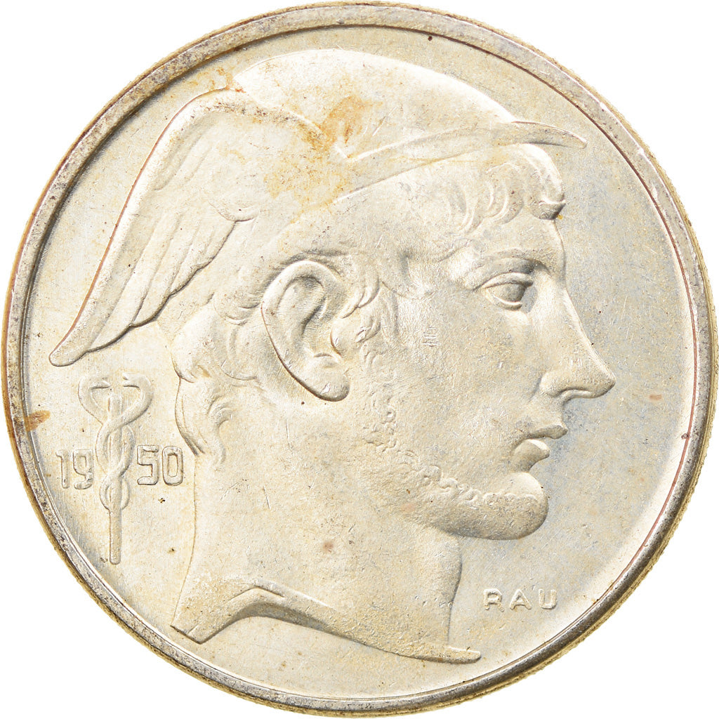 Moeda, Bélgica, 50 Francs, 50 Frank, 1950, EF(40-45), Prata, KM:137