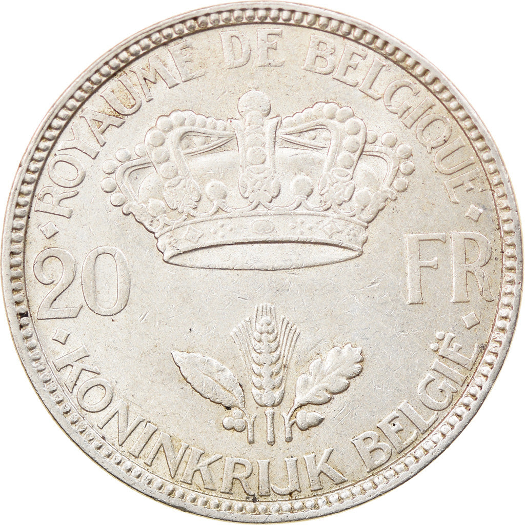 Coin, Belgium, Léopold III, 20 Francs, 20 Frank, 1935, AU(50-53), Silver