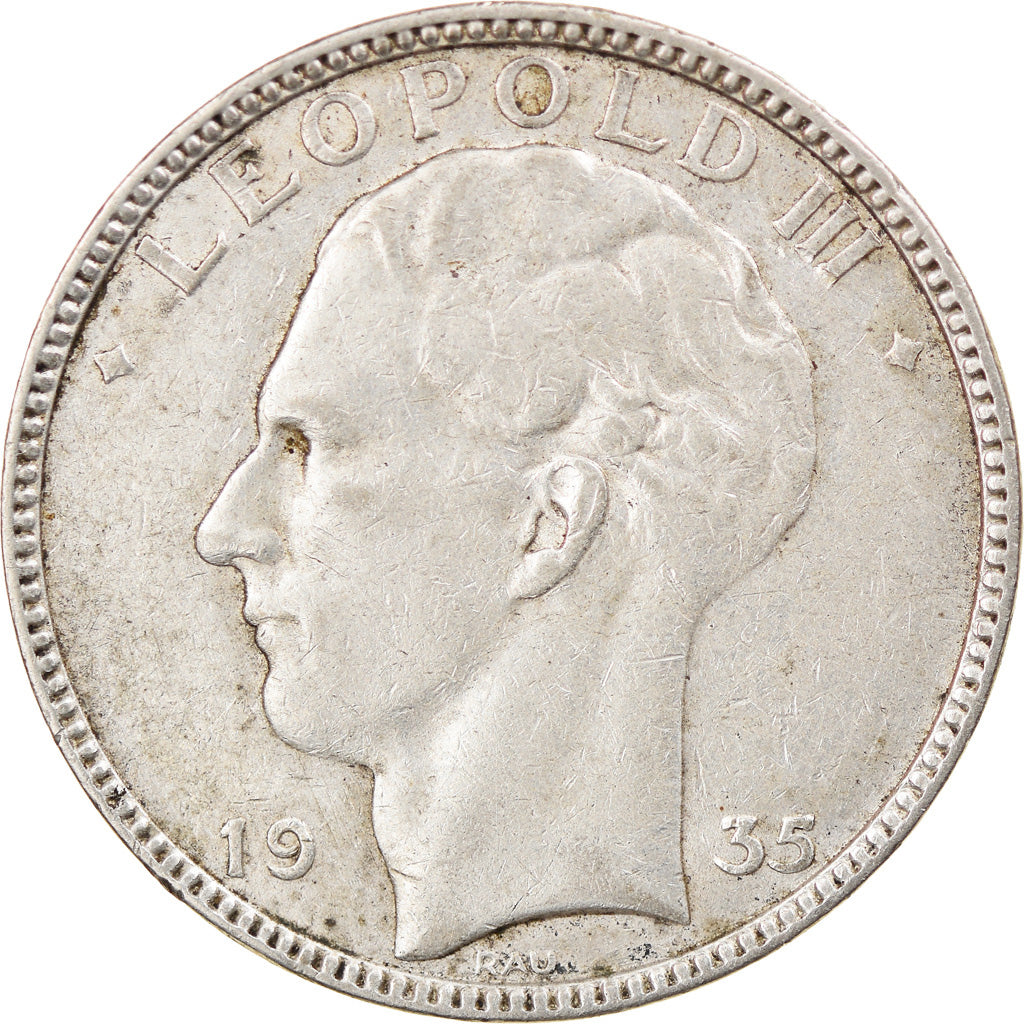 Coin, Belgium, Léopold III, 20 Francs, 20 Frank, 1935, EF(40-45), Silver