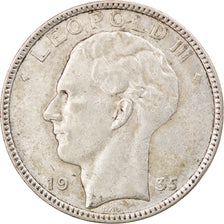 Moeda, Bélgica, Léopold III, 20 Francs, 20 Frank, 1935, EF(40-45), Prata