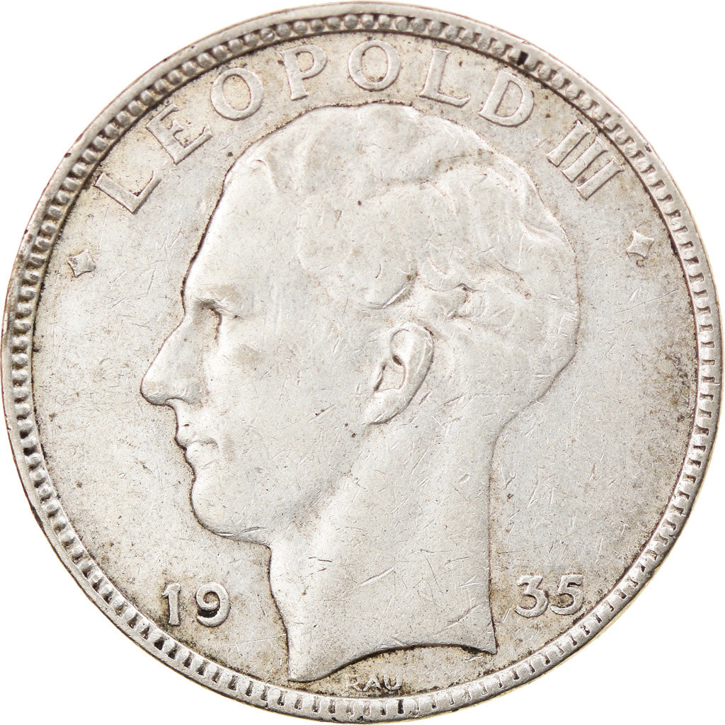 Coin, Belgium, Léopold III, 20 Francs, 20 Frank, 1935, VF(30-35), Silver