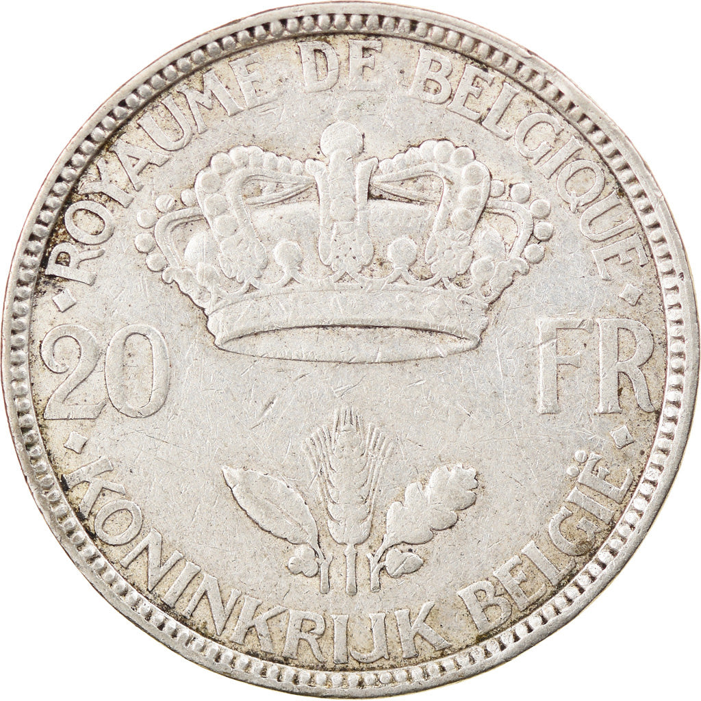 Coin, Belgium, Léopold III, 20 Francs, 20 Frank, 1935, VF(30-35), Silver