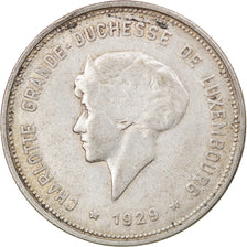 Coin, Luxembourg, Charlotte, 5 Francs, 1929, EF(40-45), Silver, KM:38