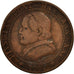 Estados italianos, PAPAL STATES, Pius IX, Soldo, 1867, Roma, BC+, KM 1372.2